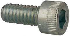 Made in USA - #8-32 UNC Hex Socket Drive, Socket Cap Screw - Alloy Steel, Zinc-Plated Finish, Fully Threaded, 3/8" Length Under Head - Industrial Tool & Supply