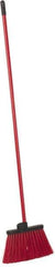 PRO-SOURCE - 12" Wide, Red Polypropylene Bristles, 46-1/2" Vinyl-Coated Metal Handle, Angled Broom - Flagged - Industrial Tool & Supply