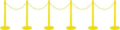 PRO-SAFE - 40" High Plastic Pedestrian Warning Post Kit - 50' Long Rope - Industrial Tool & Supply