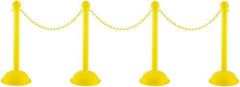 PRO-SAFE - 41" High Plastic Pedestrian Warning Post Kit - 30' Long Rope - Industrial Tool & Supply