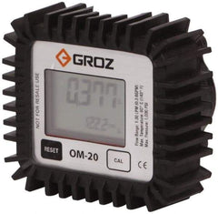 PRO-LUBE - 1/2" NPT Port Electronic Oil Flowmeter - 1000 Max psi, 0.3 to 8 GPM, Aluminum - Industrial Tool & Supply