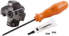 Kennametal - 4 Inserts, 2.746" Cutter Diam, 0.087" Max Depth of Cut, Indexable High-Feed Face Mill - 3/4" Arbor Hole Diam, 1.595" High, KSHR Toolholder, HNGJ 0905.. Inserts, Series Dodeka High-Feed - Industrial Tool & Supply