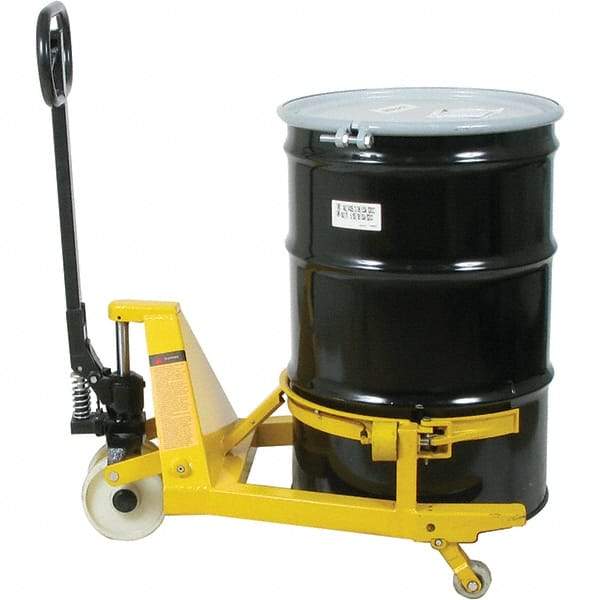 Wesco Industrial Products - 660 Lb Load Capacity, 55 Gal Drum Lifter - 28-1/2" Wide x 47-1/2" High, 3 Steel Wheels - Industrial Tool & Supply