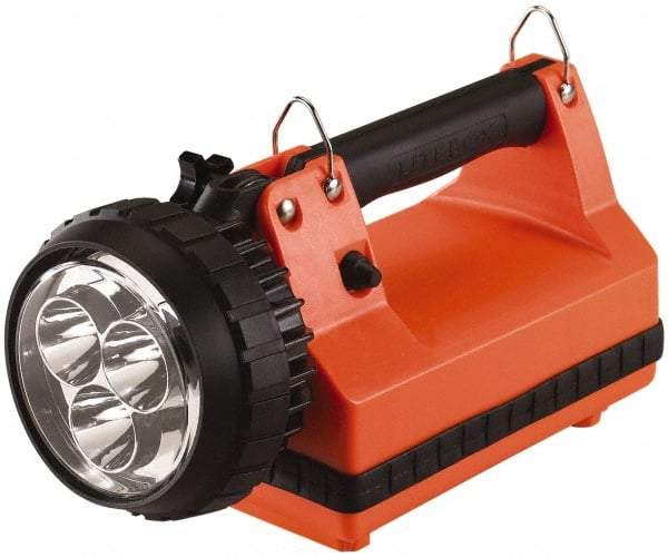 Streamlight - White LED Bulb, 540 Lumens, Spotlight/Lantern Flashlight - Orange Plastic Body, 1 Lead-Acid Battery Included - Industrial Tool & Supply