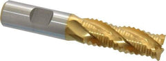 Niagara Cutter - 5/8" Diam, Coarse Pitch, 1-5/8" LOC, 4 Flute Cobalt Roughing Square End Mill - TiN Finish, 3-3/4" OAL, 5/8" Shank Diam, Single End, 30° Helix - Industrial Tool & Supply