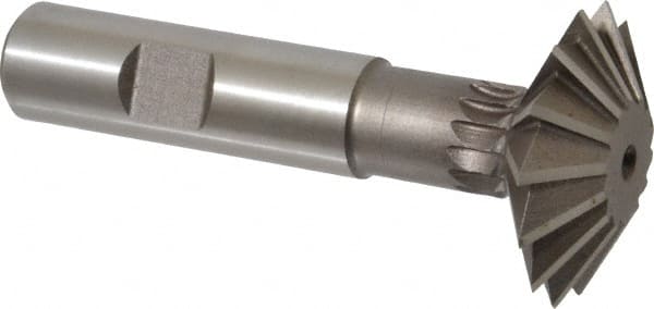 Keo - 1-1/2° 1-1/2" Cut Diam, 1/2" Cut Width, 5/8" Shank, High Speed Steel Double-Angle Cutter - Industrial Tool & Supply