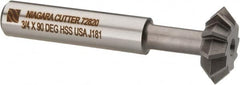 Keo - 3/4° 3/4" Cut Diam, 1/4" Cut Width, 3/8" Shank, High Speed Steel Double-Angle Cutter - Industrial Tool & Supply