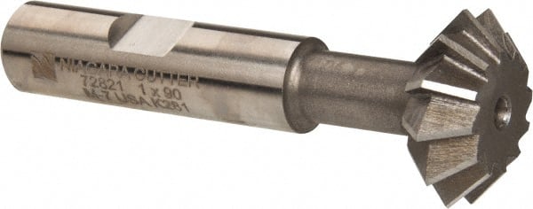 Keo - 1° 1" Cut Diam, 3/8" Cut Width, 1/2" Shank, High Speed Steel Double-Angle Cutter - Industrial Tool & Supply