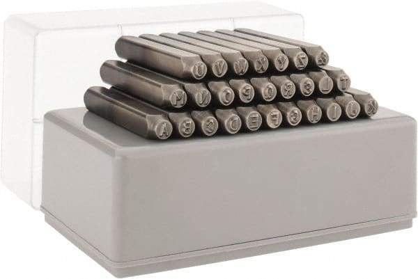 C.H. Hanson - 27 Piece, 5/32" Character Steel Stamp Set - Letters, Heavy Duty - Industrial Tool & Supply