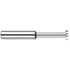 Harvey Tool - 1/2" Cut Diam, 1.4mm Cut Width, 1/2" Shank, Straight-Tooth Woodruff Keyseat Cutter - Exact Industrial Supply