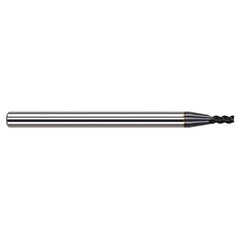 Variable Helix End Mills for Free Machining Steels - 0.5000″ (1/2″) Cutter Diameter × 0.0150″ (1/64″) Radius × 0.7500″ (3/4″) Length of Cut Carbide Corner Radius End Mill for Free Machining Steels, 4 Flutes, AlTiN Coated - Exact Industrial Supply