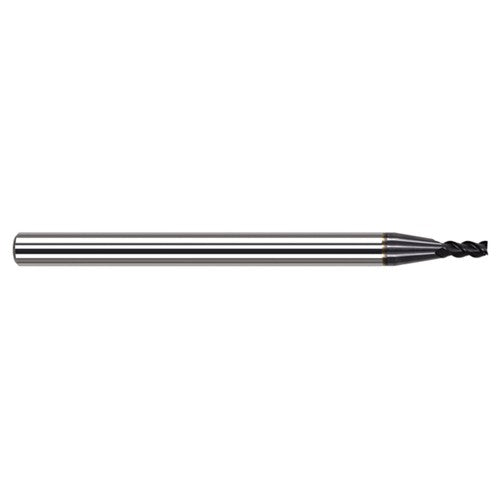 Variable Helix End Mills for Medium Alloy Steels - 0.5000″ (1/2″) Cutter Diameter × 0.0300″ Radius × 0.7500″ (3/4″) Length of Cut Carbide Corner Radius End Mill for Medium Alloy Steels, 4 Flutes, AlTiN Coated - Exact Industrial Supply