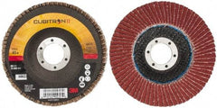 3M - 40 Grit, 4-1/2" Disc Diam, 7/8" Center Hole, Type 29 Ceramic Flap Disc - 13,300 Max RPM, Cloth Backing, Arbor Attaching System, Coated - Industrial Tool & Supply