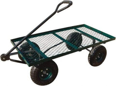 Sandusky Lee - 800 Lb Capacity Steel Wagon Truck - Steel Deck, 36" OAW, 60" Platform Length, Rubber Casters - Industrial Tool & Supply
