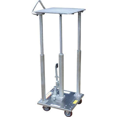 Vestil - 500 Lb Capacity Hydraulic Post Table - 31" to 49" Lift Height, 18" Platform Length x 18" Platform Width - Industrial Tool & Supply