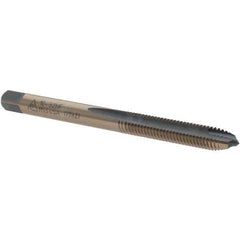 Made in USA - #10-32 UNF, 2 Flute, Bright Finish, High Speed Steel Spiral Point Tap - Plug Chamfer, Right Hand Thread, 2-3/8" OAL - Exact Industrial Supply