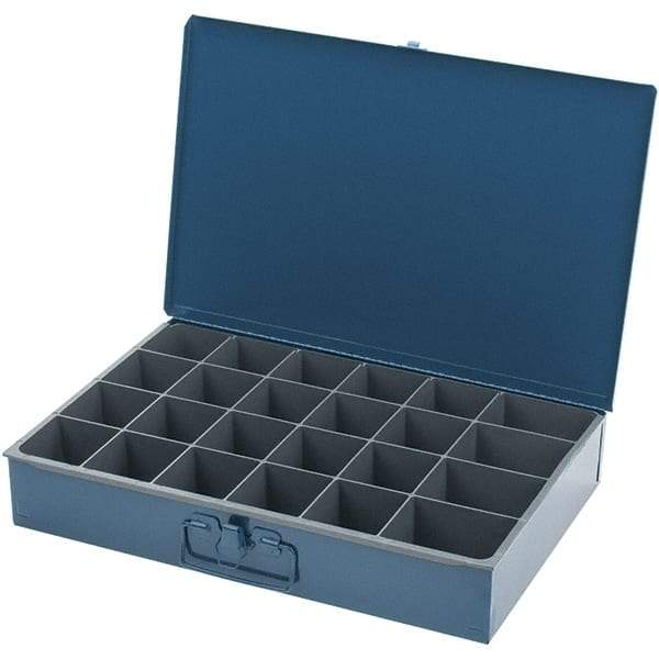 Durham - Small Parts Storage Box - Steel Frame, 24 Compartments - Industrial Tool & Supply