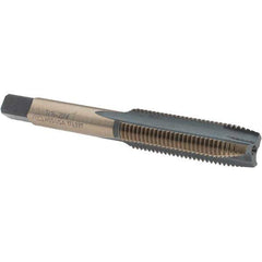 Made in USA - 7/16-20 UNF, 3 Flute, Bright Finish, High Speed Steel Spiral Point Tap - Plug Chamfer, Right Hand Thread, 3-5/32" OAL - Exact Industrial Supply