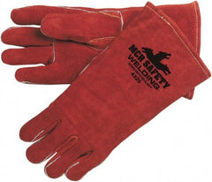 MCR Safety - Size L Lined Leather Welding Glove - Gauntlet Cuff - Industrial Tool & Supply