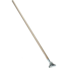 Weiler - 62" Wood Male Thread Mop Handle - 1-1/16" Handle Diam, Use with Wet Mops - Industrial Tool & Supply