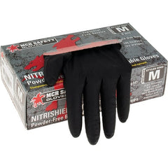 MCR Safety - Pack of (100) Size M, 3 mil, Powder Free Nitrile Disposable Gloves - Industrial Tool & Supply
