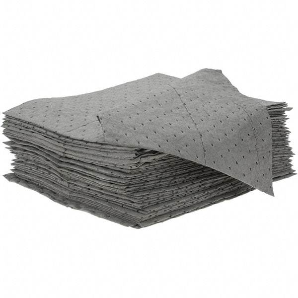 Brady SPC Sorbents - 19.45 Gal Capacity per Package, Universal Pad - 18" Long x 15" Wide, Gray - Industrial Tool & Supply