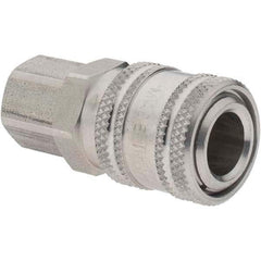 Parker - 1/4-18 NPTF Industrial Pneumatic Hose Coupler - Steel, 1/4" Body Diam - Industrial Tool & Supply