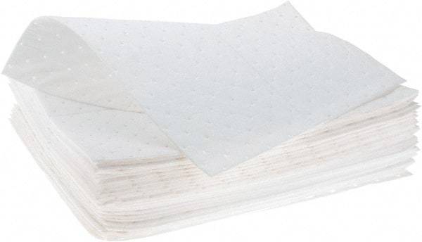 Brady SPC Sorbents - 30 Gal Capacity per Package, Oil Only Pad - 19" Long x 15" Wide, Green, Polypropylene - Industrial Tool & Supply
