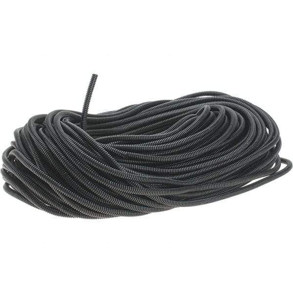 Value Collection - 0.27" ID, Black/Gray Nylon Corrugated Cable Sleeve - 250' Coil Length, -40 to 300°F - Industrial Tool & Supply