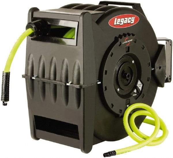 Legacy - 75' Spring Retractable Hose Reel - 300 psi, Hose Included - Industrial Tool & Supply