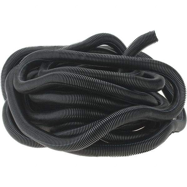 Value Collection - 0.95" ID, Black/Gray Nylon Corrugated Cable Sleeve - 50' Coil Length, -40 to 300°F - Industrial Tool & Supply