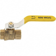 Value Collection - 1/4" Pipe, Brass Full Port Ball Valve - 2 Piece, NPT Ends, Lever Handle, 600 WOG, 150 WSP - Industrial Tool & Supply