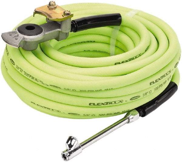 Legacy - Air Compressor Truck Tire Inflator Kit - 300 psi, 3/8" ID x 50' Flexzilla Air Hose; Glad-Hand Attachment; 30° Dual Air Chuck - Industrial Tool & Supply
