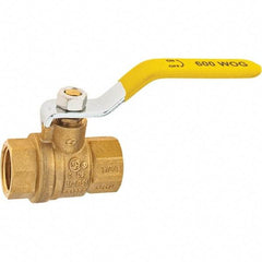 Value Collection - 1/2" Pipe, Brass Full Port Ball Valve - 2 Piece, NPT Ends, Lever Handle, 600 WOG, 150 WSP - Industrial Tool & Supply