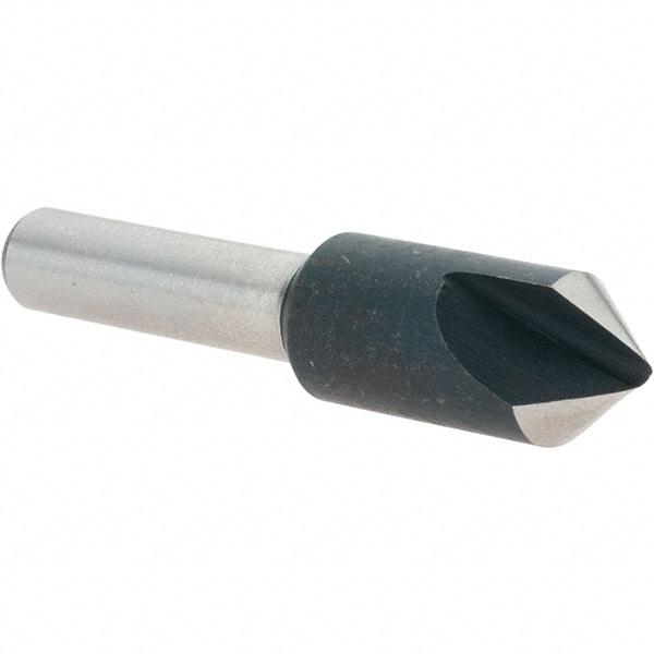 Value Collection - 3/8" Head Diam, 1/4" Shank Diam, 1 Flute 82° High Speed Steel Countersink - 1-3/4" OAL - Industrial Tool & Supply