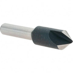 Value Collection - 3/8" Head Diam, 1/4" Shank Diam, 1 Flute 82° High Speed Steel Countersink - 1-3/4" OAL - Industrial Tool & Supply