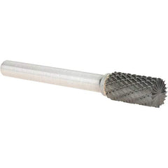 Value Collection - 3/8" Cut Diam, 1/4" Shank Diam, Cylinder Head Burr - Carbide, End Cut End, 3/4" LOC, 2-3/4" OAL - Industrial Tool & Supply