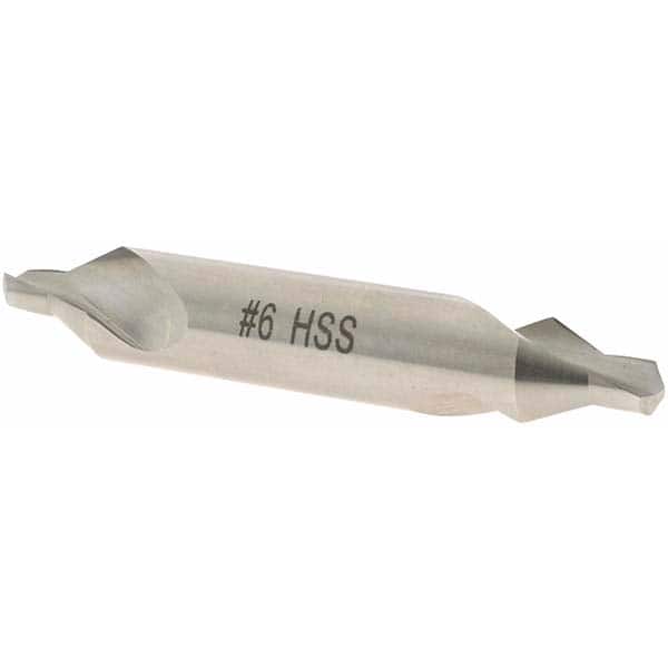 Value Collection - #6 Plain Cut 60° Incl Angle High Speed Steel Combo Drill & Countersink - Industrial Tool & Supply
