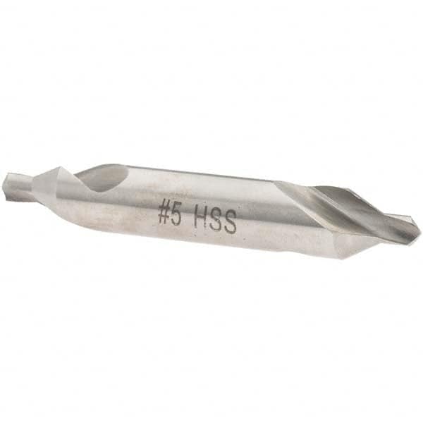 Value Collection - #5 Plain Cut 60° Incl Angle High Speed Steel Combo Drill & Countersink - Industrial Tool & Supply