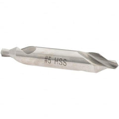 Value Collection - #5 Plain Cut 60° Incl Angle High Speed Steel Combo Drill & Countersink - Industrial Tool & Supply