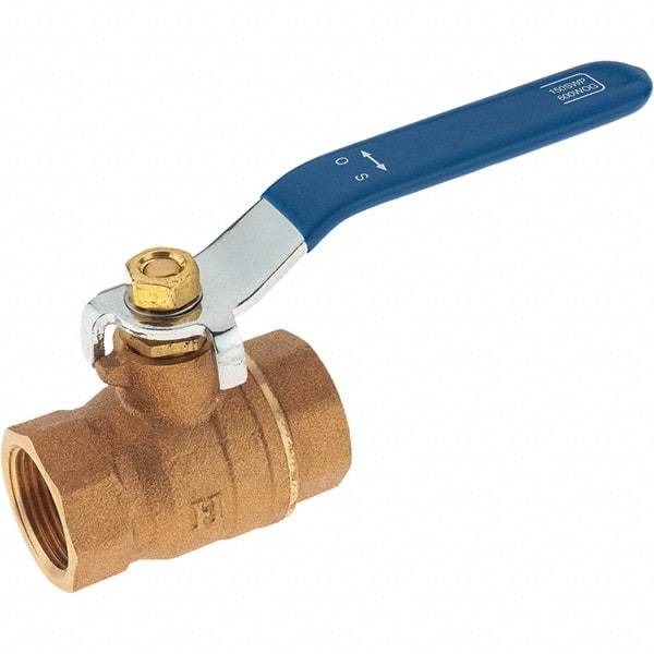 Value Collection - 3/4" Pipe, Bronze Full Port Ball Valve - 2 Piece, NPT Ends, Lever Handle, 600 WOG, 150 WSP - Industrial Tool & Supply
