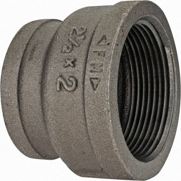 Value Collection - Class 150, 2-1/2 x 2" Black Pipe Reducing Bushing - Threaded, Malleable Iron - Industrial Tool & Supply