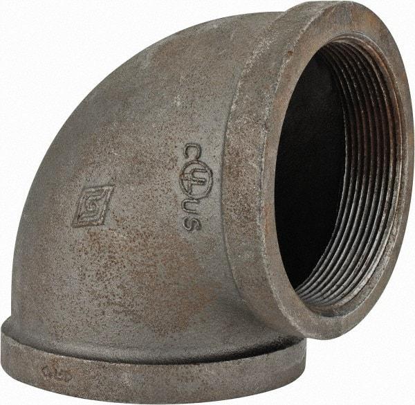 Value Collection - Size 4", Class 150, Malleable Iron Black Pipe 90° Elbow - 150 psi, Threaded End Connection - Industrial Tool & Supply