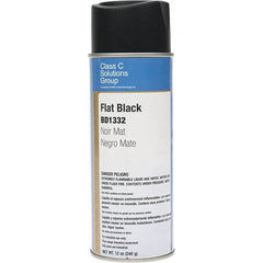 Enamel Spray Paint: Flat Black, Flat, 12 oz