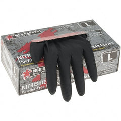 MCR Safety - Pack of (100) Size L, 3 mil, Powder Free Nitrile Disposable Gloves - Industrial Tool & Supply