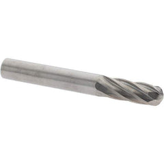 Value Collection - 1/4" Cut Diam, 1/4" Shank Diam, Cylinder with Radius Head Burr - Carbide, Radius End, 3/4" LOC, 2" OAL - Industrial Tool & Supply