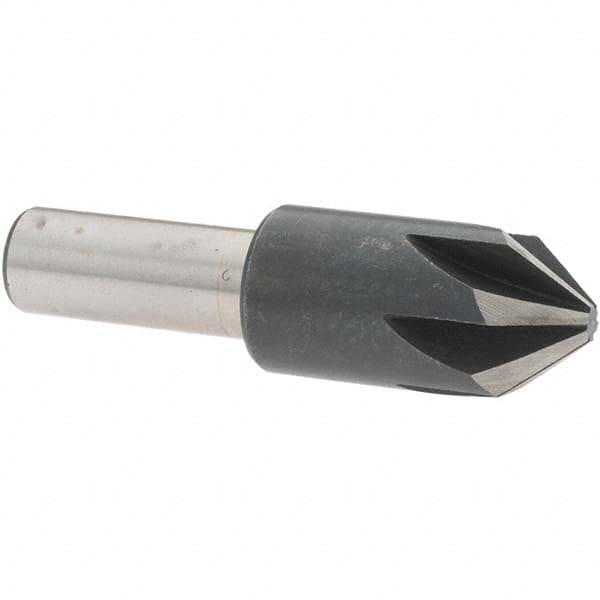 Value Collection - 3/4" Head Diam, 1/2" Shank Diam, 6 Flute 82° High Speed Steel Countersink - Industrial Tool & Supply