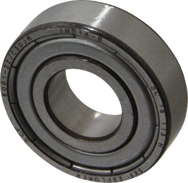 SKF - 12mm Bore Diam, 28mm OD, Double Shield Deep Groove Radial Ball Bearing - 8mm Wide, 1 Row, Round Bore, 2,360 Nm Static Capacity, 5,400 Nm Dynamic Capacity - Industrial Tool & Supply