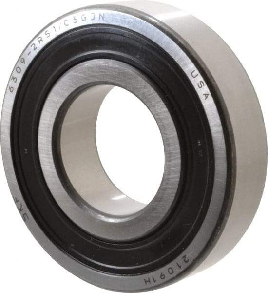 SKF - 45mm Bore Diam, 100mm OD, Double Seal Deep Groove Radial Ball Bearing - 25mm Wide, 1 Row, Round Bore, 31,500 Nm Static Capacity, 55,300 Nm Dynamic Capacity - Industrial Tool & Supply
