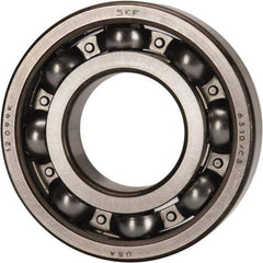 SKF - 50mm Bore Diam, 110mm OD, Open Deep Groove Radial Ball Bearing - 27mm Wide, 1 Row, Round Bore, 38,000 Nm Static Capacity, 65,000 Nm Dynamic Capacity - Industrial Tool & Supply